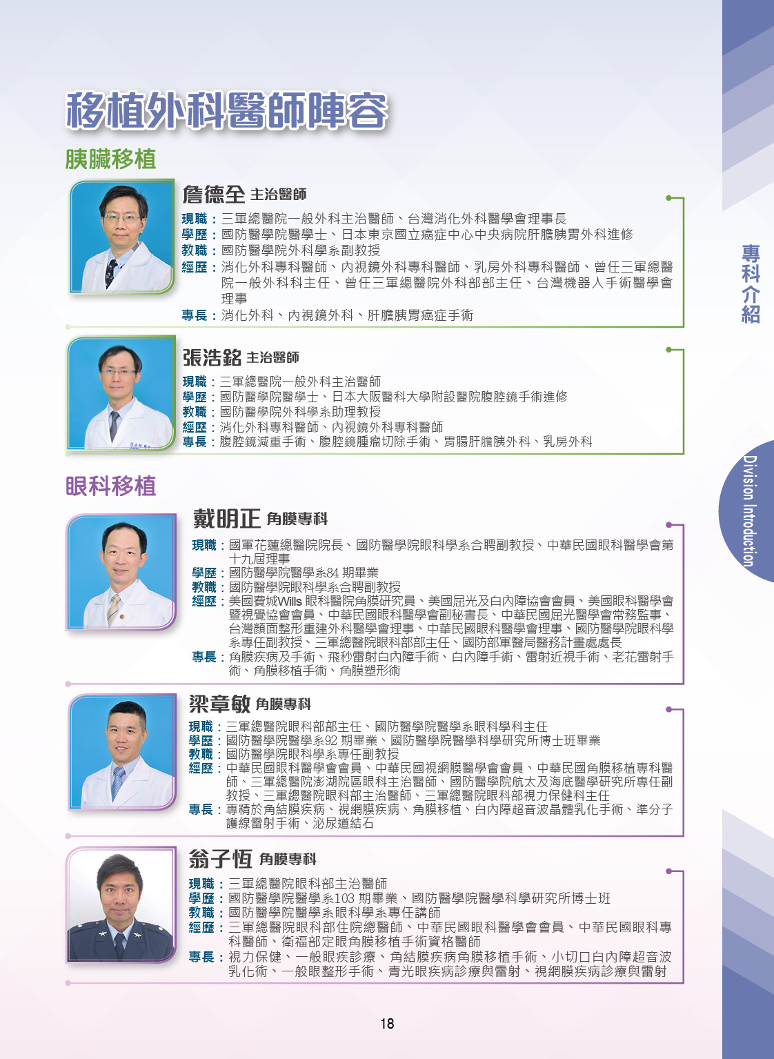 三軍醫訊NO209移植外科醫師陣容3